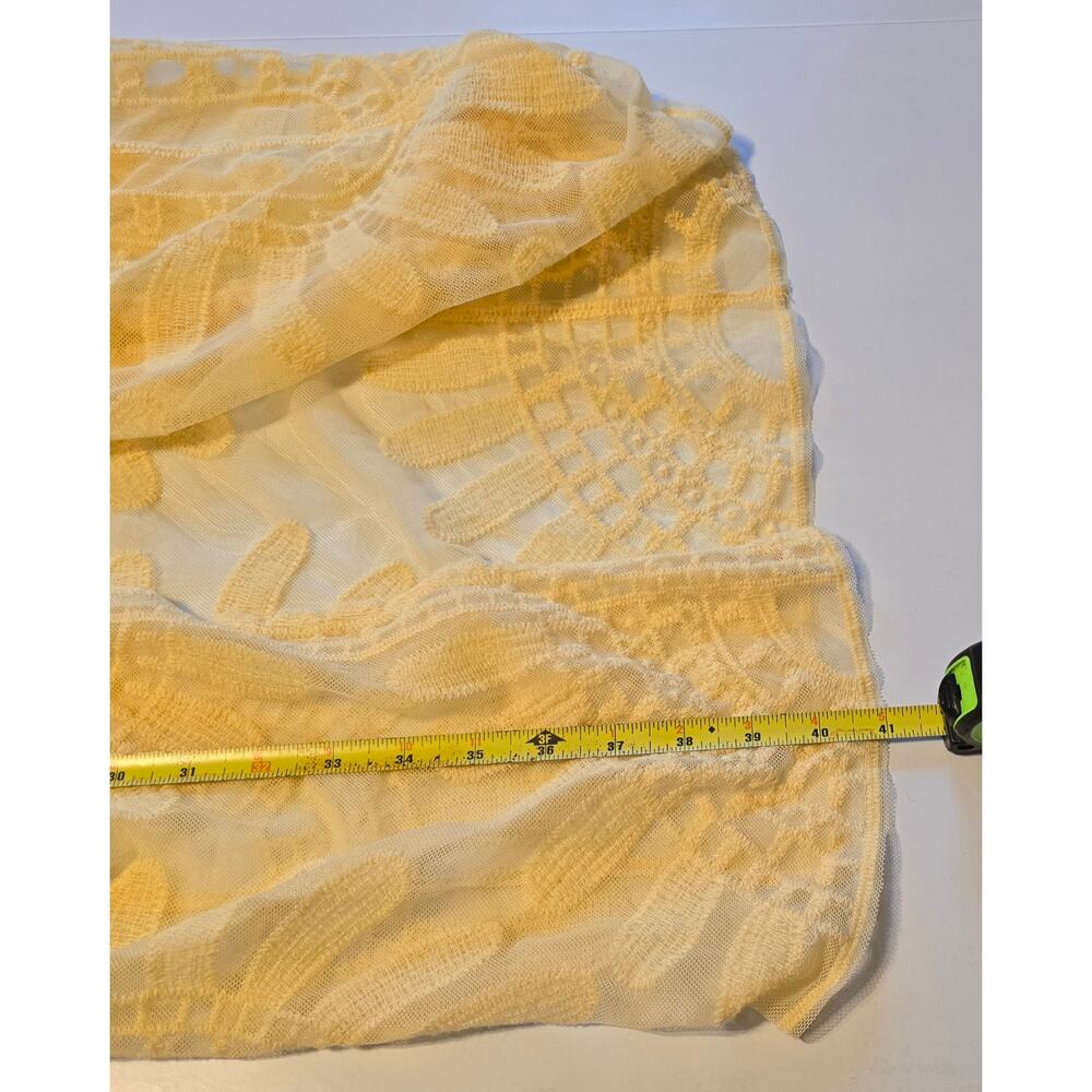 Rebellion Again Kimono Womens Small Yellow Sheer Embroidered Open Front Boho - Picture 7 of 8